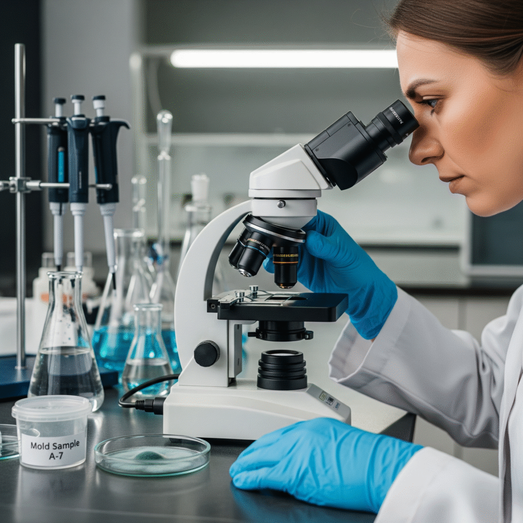 analyzing a mold sample