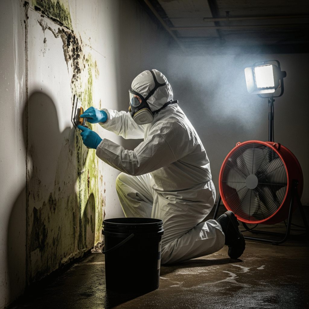 removing mold from a wall