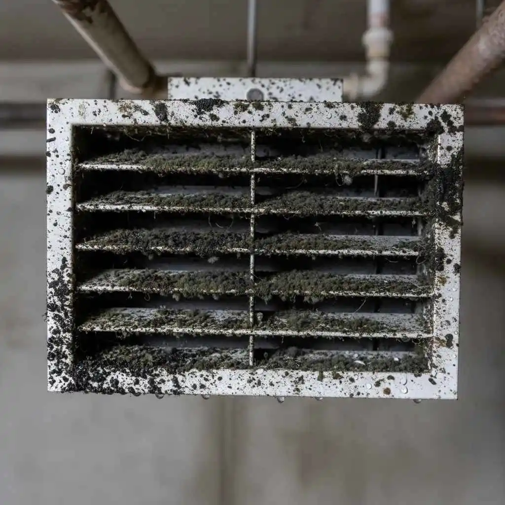 Air vent showing visible mold contamination