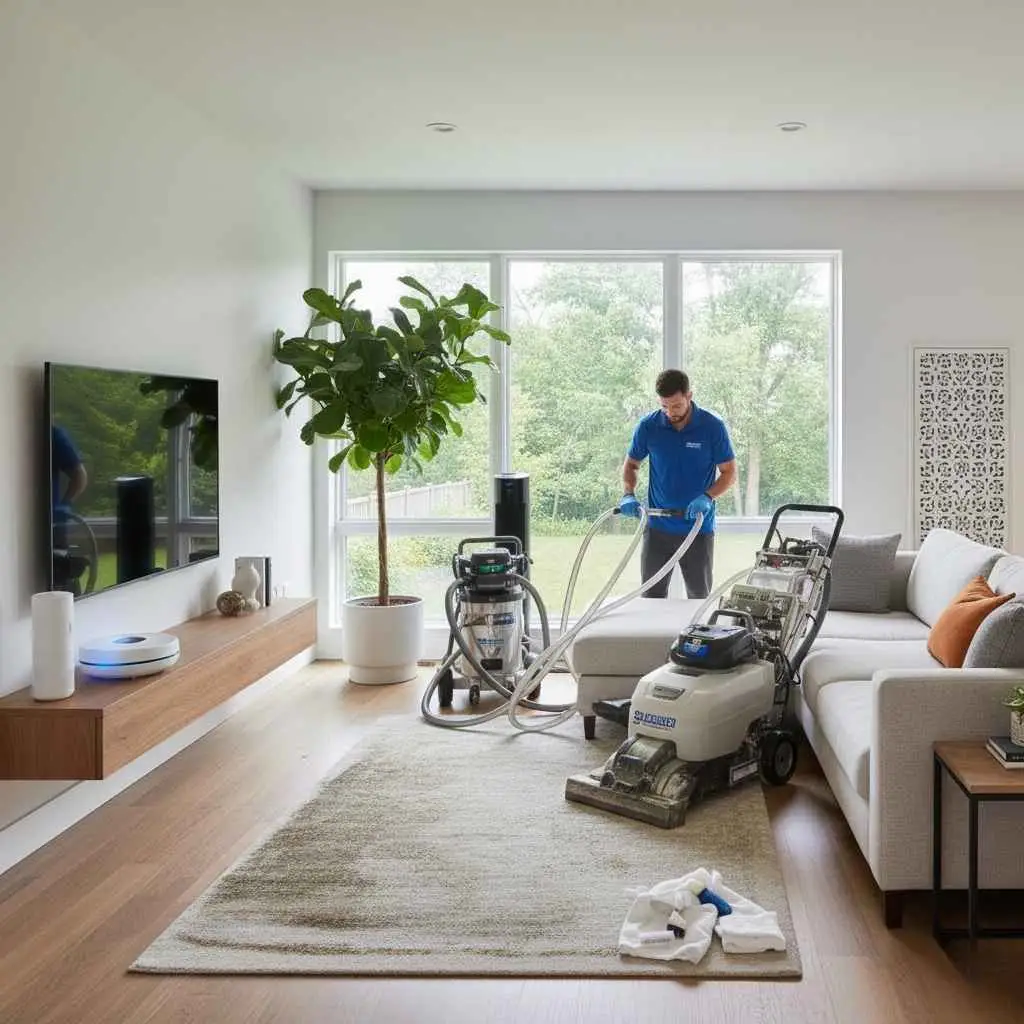 carpet or furniture being professionally cleaned