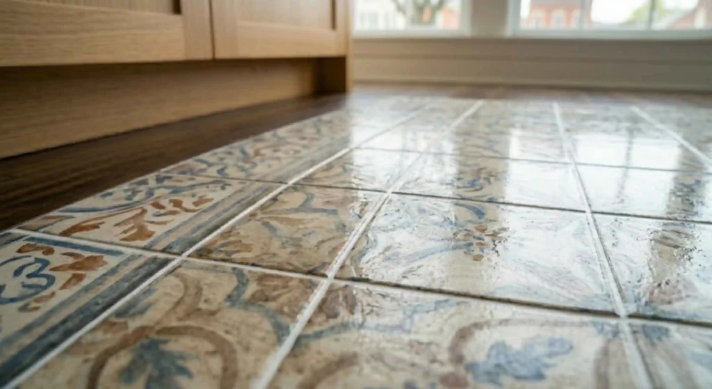 clean kitchen or bathroom tile floor