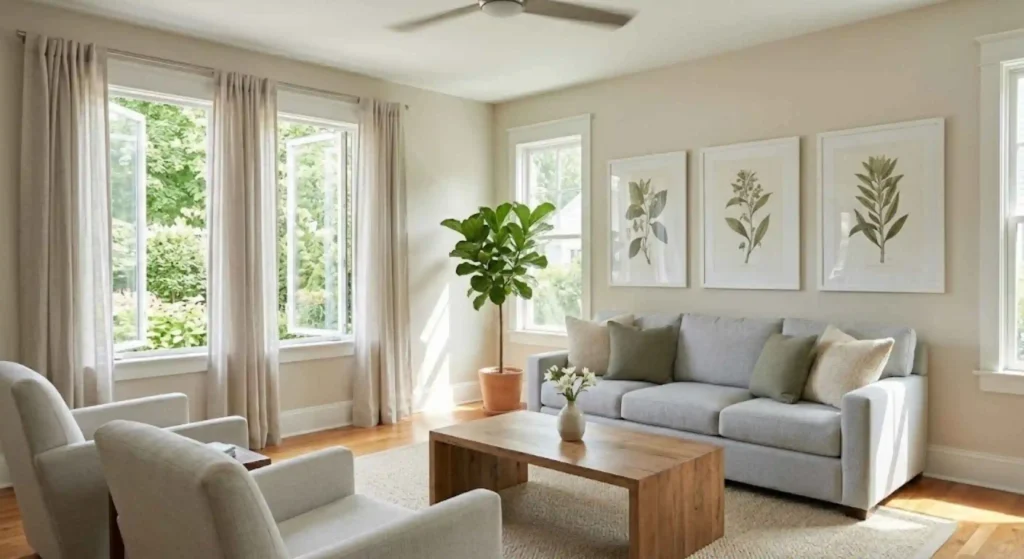 well ventilated, clean home interior