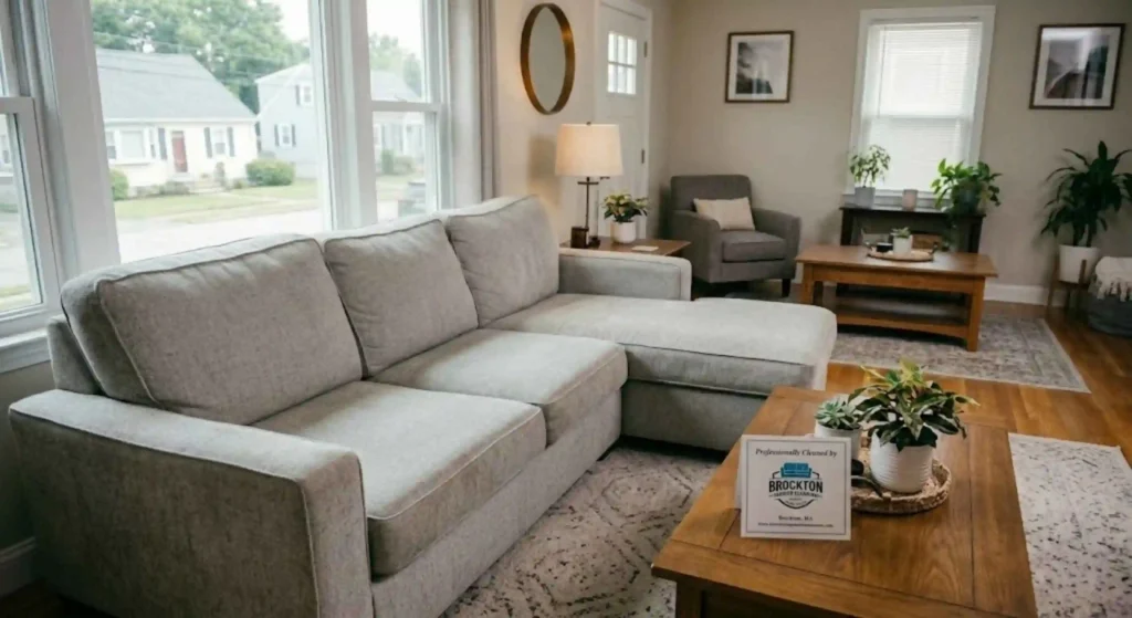 Freshly cleaned upholstered furniture in Brockton