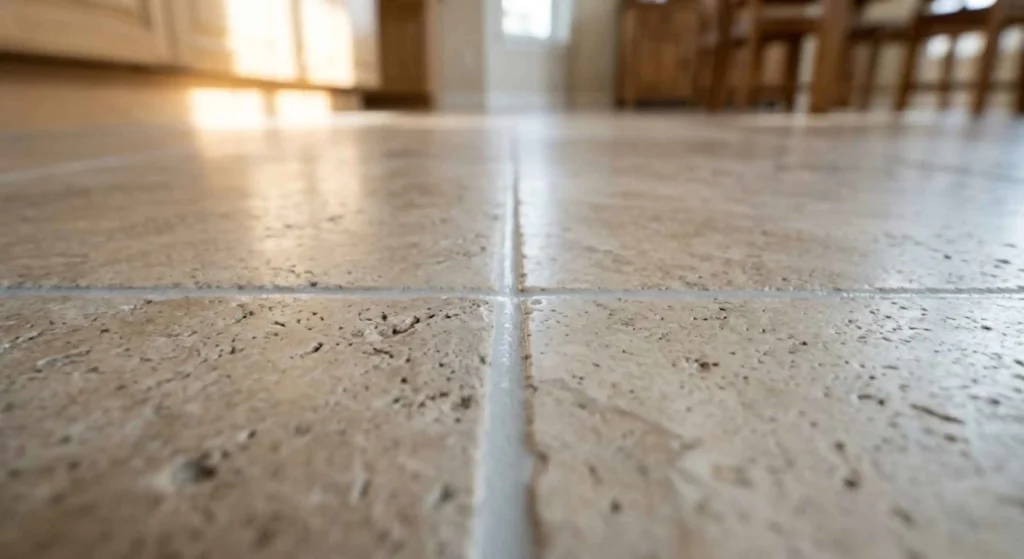 Clean sealed grout after professional restoration