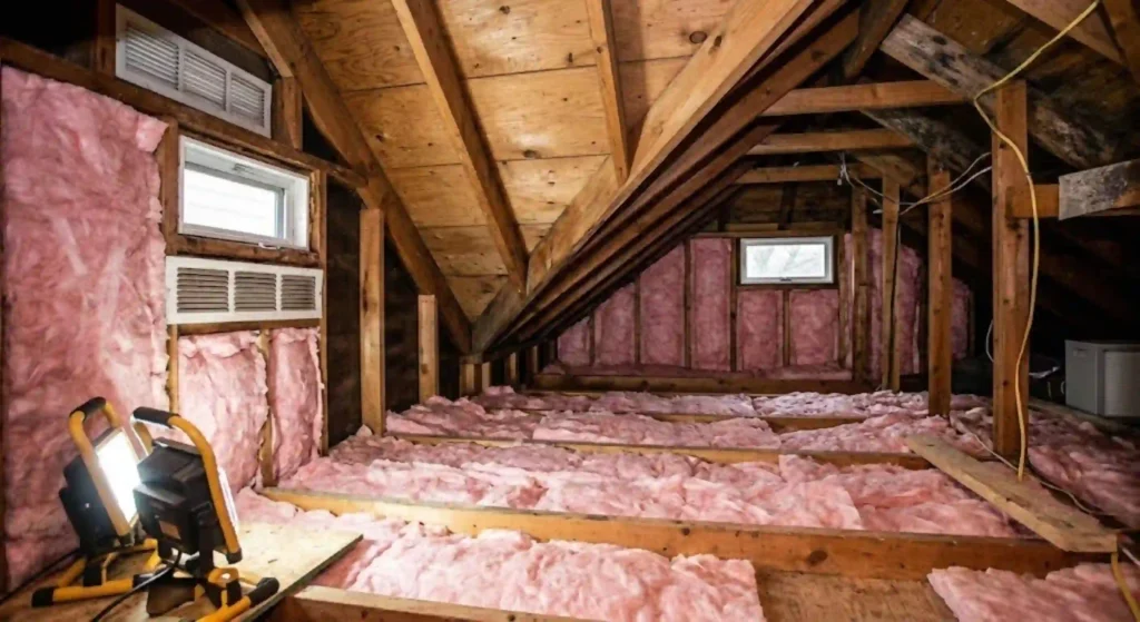 Restored attic after mold removal and remediation in Easton